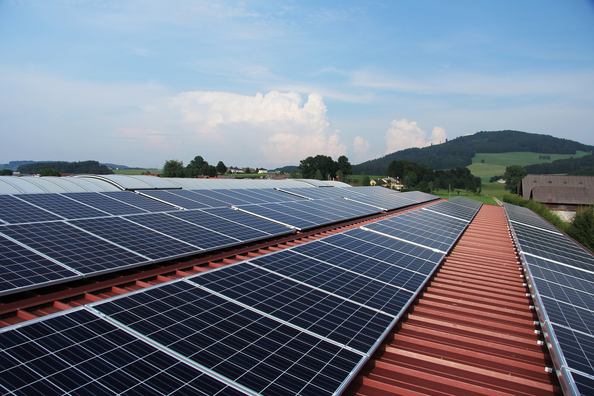 Aerial view of solar panels installed across Central Valley California homes by Valley Solar Pros